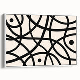 Bohemian Wall Art | Abstract Black Line Boho Canvas | Eclectic Art Print
