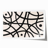 Bohemian Wall Art | Abstract Black Line Boho Canvas | Eclectic Art Print