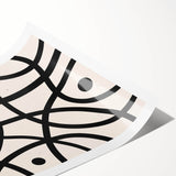 Bohemian Wall Art | Abstract Black Line Boho Canvas | Eclectic Art Print