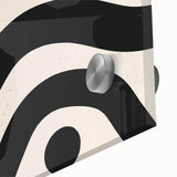 Bohemian Wall Art | Bold Black and White Wavy Line Boho Canvas | Eclectic Art Print