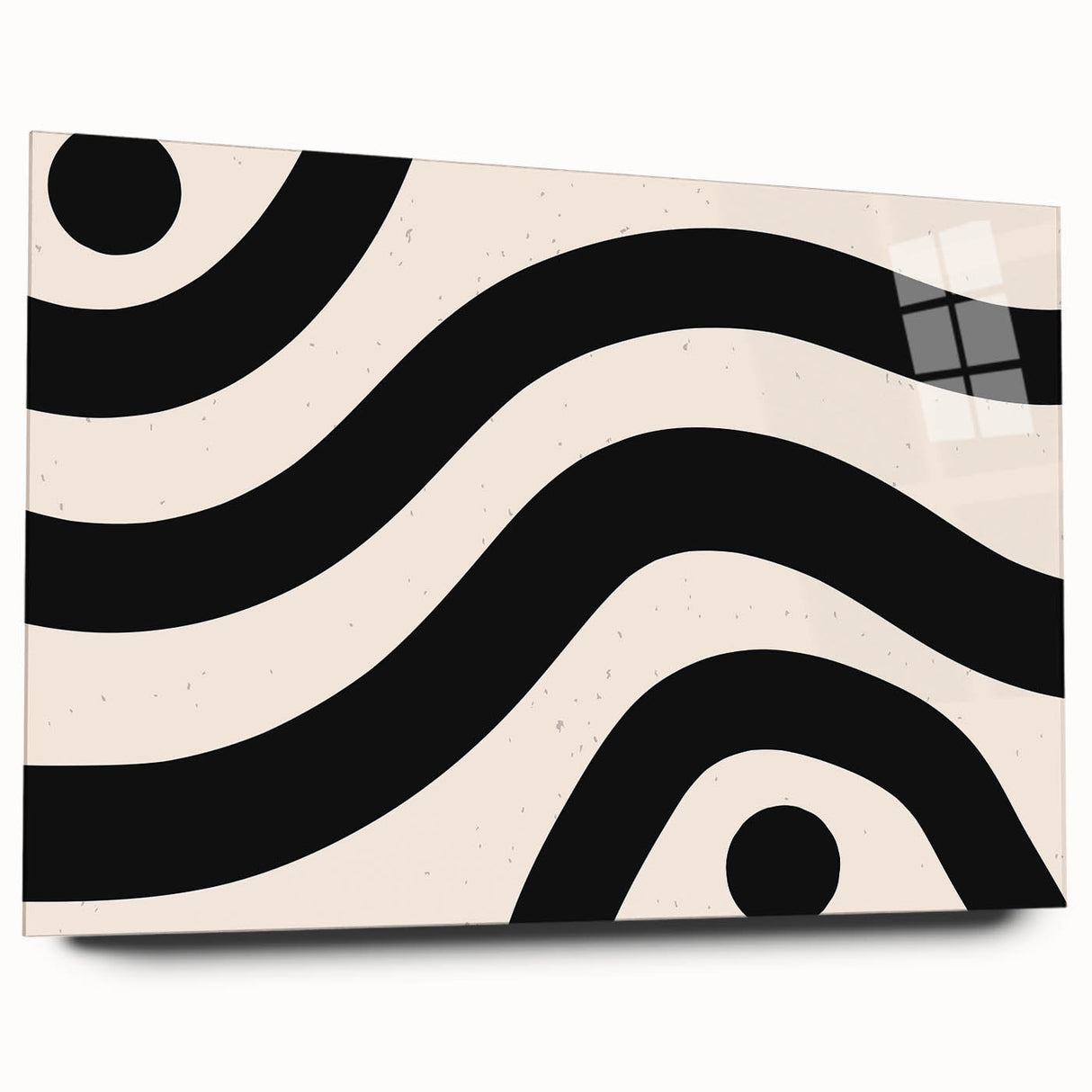 Bohemian Wall Art | Bold Black and White Wavy Line Boho Canvas | Eclectic Art Print