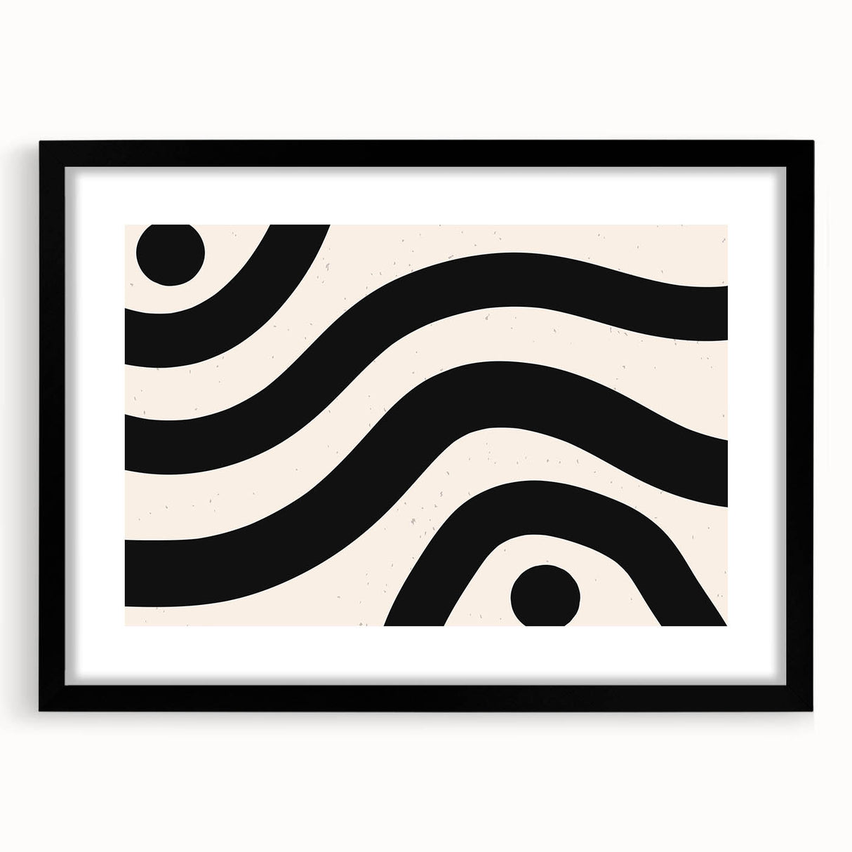 Bohemian Wall Art | Bold Black and White Wavy Line Boho Canvas | Eclectic Art Print