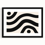Bohemian Wall Art | Bold Black and White Wavy Line Boho Canvas | Eclectic Art Print
