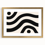 Bohemian Wall Art | Bold Black and White Wavy Line Boho Canvas | Eclectic Art Print