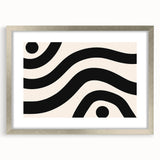 Bohemian Wall Art | Bold Black and White Wavy Line Boho Canvas | Eclectic Art Print