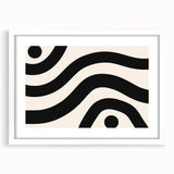 Bohemian Wall Art | Bold Black and White Wavy Line Boho Canvas | Eclectic Art Print