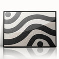 Bohemian Wall Art | Bold Black and White Wavy Line Boho Canvas | Eclectic Art Print