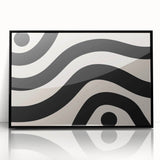 Bohemian Wall Art | Bold Black and White Wavy Line Boho Canvas | Eclectic Art Print