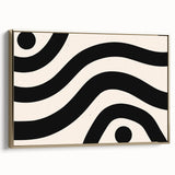 Bohemian Wall Art | Bold Black and White Wavy Line Boho Canvas | Eclectic Art Print