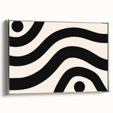 Bohemian Wall Art | Bold Black and White Wavy Line Boho Canvas | Eclectic Art Print