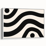 Bohemian Wall Art | Bold Black and White Wavy Line Boho Canvas | Eclectic Art Print