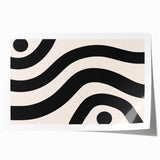 Bohemian Wall Art | Bold Black and White Wavy Line Boho Canvas | Eclectic Art Print