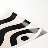 Bohemian Wall Art | Bold Black and White Wavy Line Boho Canvas | Eclectic Art Print