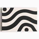 Bohemian Wall Art | Bold Black and White Wavy Line Boho Canvas | Eclectic Art Print