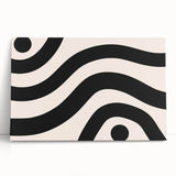 Bohemian Wall Art | Bold Black and White Wavy Line Boho Canvas | Eclectic Art Print