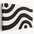 Bohemian Wall Art | Bold Black and White Wavy Line Boho Canvas | Eclectic Art Print