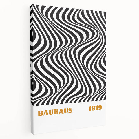 Bohemian Wall Art | Bauhaus 1919 Black and White Optical Boho Print