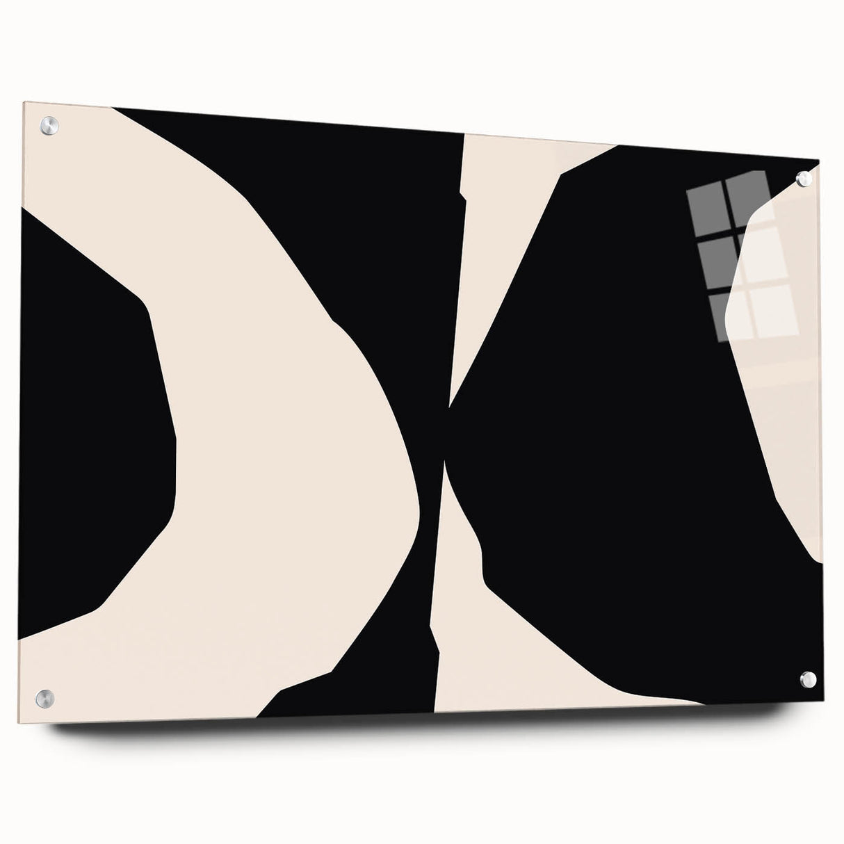 Eclectic Boho Decor Canvas - Modern Black and Beige Bohemian Wall Art