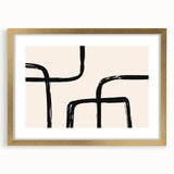 Artistic Bohemian Style Canvas - Abstract Black and Beige Boho Wall Art