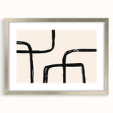 Artistic Bohemian Style Canvas - Abstract Black and Beige Boho Wall Art