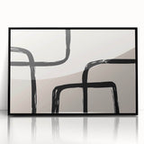 Artistic Bohemian Style Canvas - Abstract Black and Beige Boho Wall Art