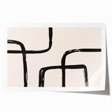 Artistic Bohemian Style Canvas - Abstract Black and Beige Boho Wall Art