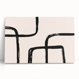 Artistic Bohemian Style Canvas - Abstract Black and Beige Boho Wall Art