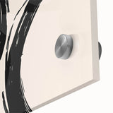 Boho Decor Canvas - Abstract Black Circles on Beige Bohemian Wall Art