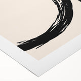 Boho Decor Canvas - Abstract Black Circles on Beige Bohemian Wall Art