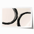 Boho Decor Canvas - Abstract Black Circles on Beige Bohemian Wall Art
