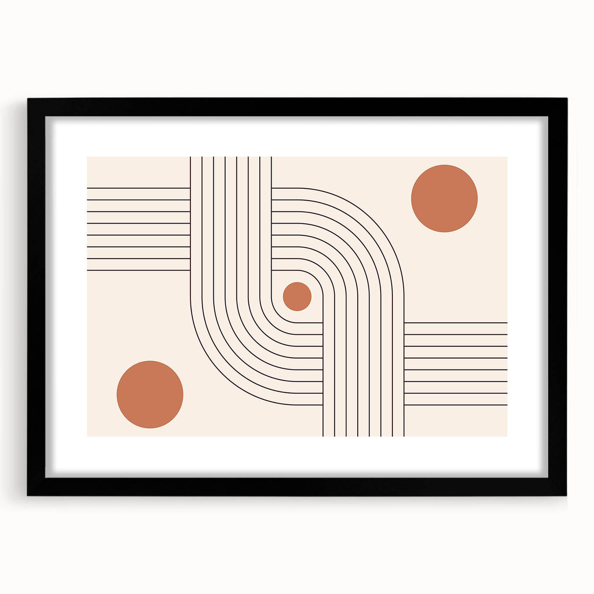 Bohemian Wall Art - Retro Geometric Boho Decor with Terracotta Tones