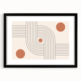 Bohemian Wall Art - Retro Geometric Boho Decor with Terracotta Tones
