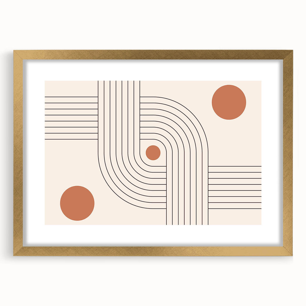 Bohemian Wall Art - Retro Geometric Boho Decor with Terracotta Tones