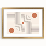 Bohemian Wall Art - Retro Geometric Boho Decor with Terracotta Tones
