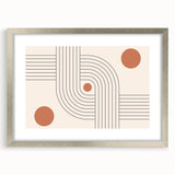 Bohemian Wall Art - Retro Geometric Boho Decor with Terracotta Tones