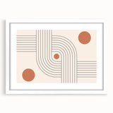 Bohemian Wall Art - Retro Geometric Boho Decor with Terracotta Tones