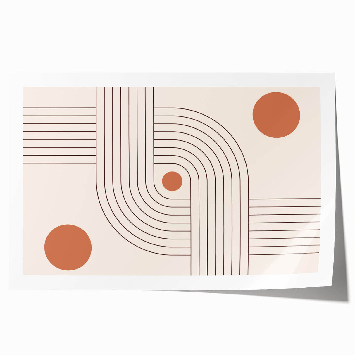 Bohemian Wall Art - Retro Geometric Boho Decor with Terracotta Tones