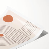 Bohemian Wall Art - Retro Geometric Boho Decor with Terracotta Tones