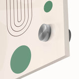 Bohemian Wall Art - Modern Geometric Boho Decor with Green Accents