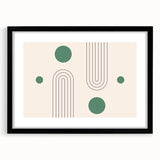 Bohemian Wall Art - Modern Geometric Boho Decor with Green Accents