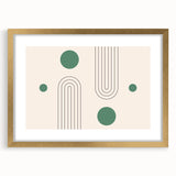 Bohemian Wall Art - Modern Geometric Boho Decor with Green Accents