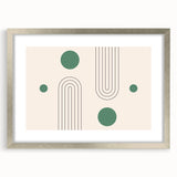 Bohemian Wall Art - Modern Geometric Boho Decor with Green Accents