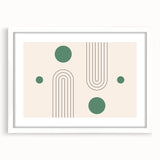 Bohemian Wall Art - Modern Geometric Boho Decor with Green Accents