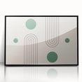 Bohemian Wall Art - Modern Geometric Boho Decor with Green Accents