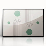 Bohemian Wall Art - Modern Geometric Boho Decor with Green Accents