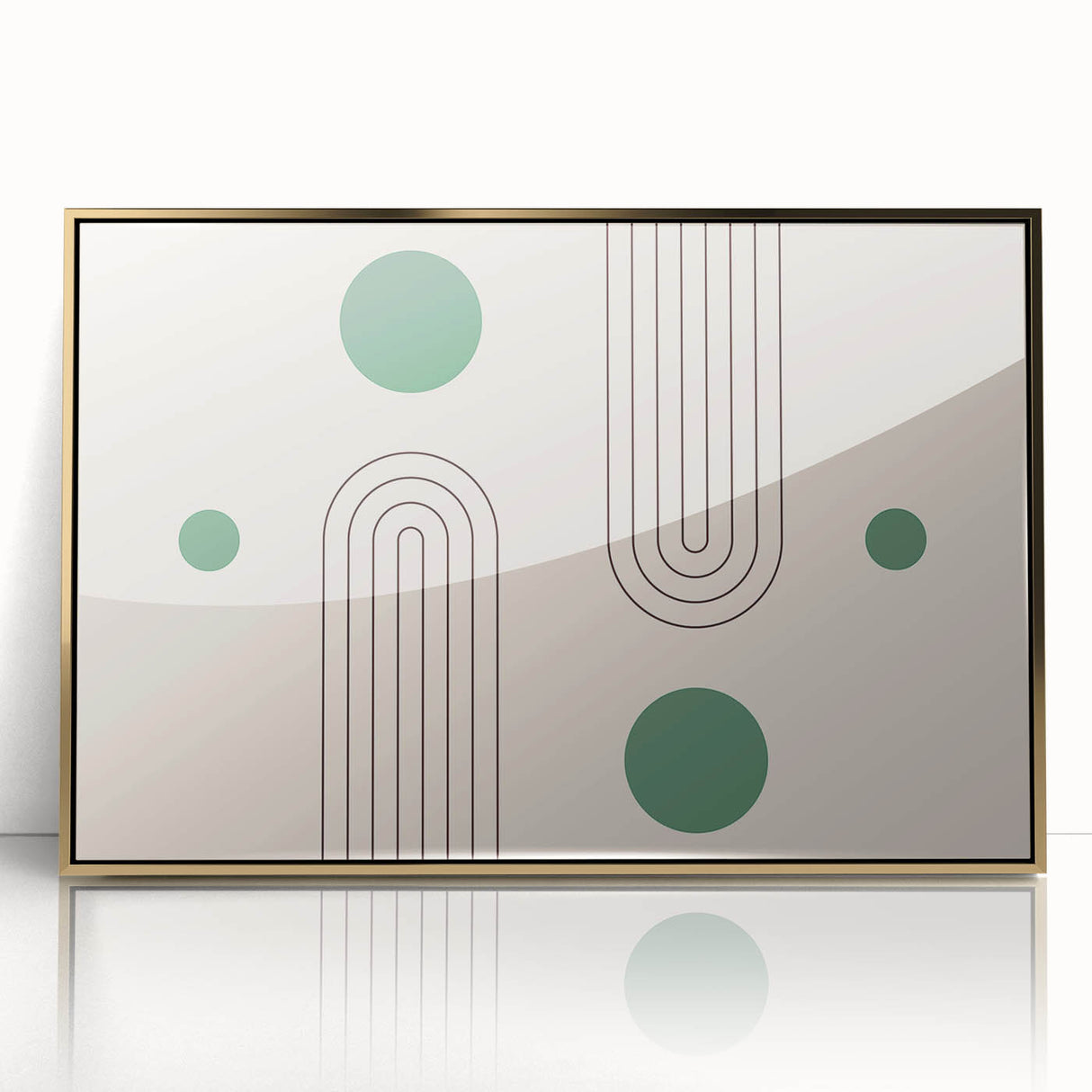 Bohemian Wall Art - Modern Geometric Boho Decor with Green Accents