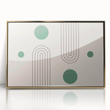 Bohemian Wall Art - Modern Geometric Boho Decor with Green Accents