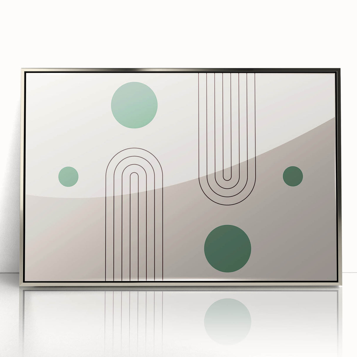 Bohemian Wall Art - Modern Geometric Boho Decor with Green Accents