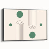 Bohemian Wall Art - Modern Geometric Boho Decor with Green Accents