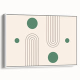 Bohemian Wall Art - Modern Geometric Boho Decor with Green Accents